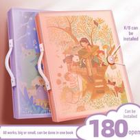Vaikų meno kūrinių saugojimo knyga A3 paveikslams, A2 piešiniams ir 8K/4K tapybai 40 pages (20 A2 pockets + 40 A3 pockets) juoda