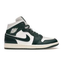 Air Jordan 1 Mid Oksiduotos žalios spalvos moteriški kedai Balti Sail BQ6472-133 36.5