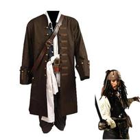 Filmas Karibų piratai Cosplay kostiumas Jack Sparrow Cosplay Pilnas kostiumų komplektas Vyrams Suaugusiems S