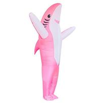 Mėlyno ryklio pripučiamas kostiumas Delfino rekvizitas Helovino ir Cosplay vakarėliams Child (120-150CM) rožinė