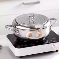 304 nerūdijančio plieno japoniškas tempuros keptuvės puodas su termometru ir aliejaus laikikliu 201 Stainless Steel Fryer, Natural Color