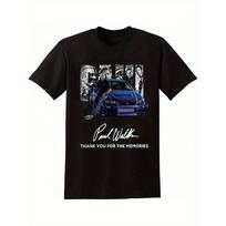 Retro Paul Walker Tribute Medvilniniai Marškinėliai Streetwear Minkšti Unisex Marškinėliai Gerbėjams Aukštos Kokybės Kasdienis Trumpomis Rankovėmis Medvilninis Viršus L