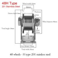 1Pcs Track Wheel Bearing Pulley U/V/H Shaped Rigid Caster New Sliding Door Rollers  Home Hardware 201 48H