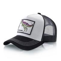 Madinga beisbolo kepurė su dinozaurų siuvinėjimu. Vyriški vasariniai tinkliniai dangteliai, moteriški „Snapback Trucker“ kepuraitės Unisex hip-hop Bones 56-59cm