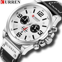 CURREN Fashion Klasikinis juodai baltas laikrodis Chronograph Vyriški CURREN vyriški laikrodžiai Kasdienis kvarcinis rankinis laikrodis Vyriškas laikrodis Reloj Hombre sidabro baltos spalvos