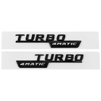 2 vnt. 3D ABS Automobilio sparno emblema M ercedesB-ENZ CLA45 GLA45 X156 A45 C117 X247 GLE53 Turbo 4MATIC Emblemos logotipo lipdukas Aksesuarai Turbo 4MATIC juoda