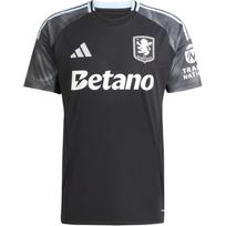 Adidas Aston Villa FC 2025/26 išvykos marškinėliai su apvalia apykakle, drėgmę sugeriantys, trumpomis rankovėmis, vyriški viršutiniai drabužiai JN8053 XS black