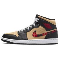 Air Jordan 1 Mid SE Tartan Swoosh Vyriški sportbačiai Ruda Juoda Sezamo DZ5329-001 44.5