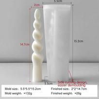 DIY Long Rod Candle Silicone Mold Handmade Aroma Candle Molds Geometric Twist Spiral Long Pole Candle Mould