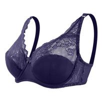 Moteriškos liemenėlės mados Seksualios nėriniuotos liemenėlės Push Up plius dydis Bralette Thin Cup Underwire Liemenėlės Apatinis apatinis apatinis trikotažas Top CD puodelis 38C/85C tamsiai violetinė spalva