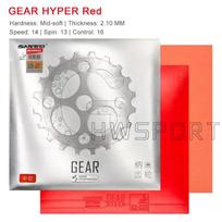 SANWEI GEAR HYPER Stalo teniso guma Pusiau lipni Ping Pongo gumos danga su iš anksto suderinta vidutinio kietumo pyragėlio tipo kempine Red Mid-soft