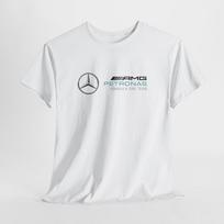 AMG Petronas F1 komandos marškinėliai – Unisex medvilniniai lenktynių marškinėliai vyrams, moterims, gerbėjams S white