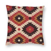 Navajo Raudonos ir Garstyčių Kvadratinės Pagalvės Užvalkalas Poliesterio Lino Aksomo Spausdintas Užtrauktuku Dekoratyvinis Namų Pagalvės Dėklas 18 12x12Inch
