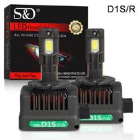 2 vnt. 60000 Lm D3S LED priekinių žibintų lemputės D1S D2S D4S D8S D1R D2R D3R D4R D8R 140W Turbo CSP LED dvigubo varinio vamzdelio šviesos BMW Benz Canbus priekiniam žibintui 6500K D2S/D2R