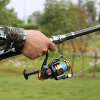 Spiningo meškerės ritės rinkinys Metalinis titano lydinio meškerykotis 13+1BB spiningo meškerės ritė 1.8m Rod with YB2000
