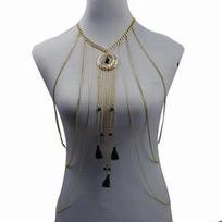 Kūno papuošalai Seksuali krūtinės grandinėlė Bikini pilvo grandinėlės moterims Kryžminės juosmens grandinėlės Moteriškos merginos mados paplūdimio Paprastas prabangus megztinis gray