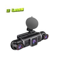 Automobilio DVR Dash Cam 3 objektyvas 4 objektyvas HD 1080P vaizdo įrašymo įrenginys, pasirenkamas WiFi GPS 24h parkavimo monitorius 【A1】3 Lens juoda