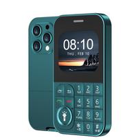 Mažos kortelės mobilusis telefonas su dviguba SIM budėjimo žibintuvėliu Magic Voice Speed ​​Dial Retro kamera Spalvingas nešiojamas telefonas su funkcija Without TF card žalia