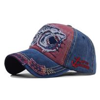 European and American shark embroidery baseball cap pure cotton 3D large letter three-dimensional embroidery hat sun hat cap adjustable