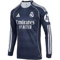 Adidas Real Madrid 25/26 išvykos gerbėjų versija Slim Fit Stilingas švelnus ilgomis rankovėmis futbolo marškinėliai vyrams marškinėliai JP3939 L