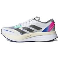 adidas Adizero Boston 11 Balti Skaidriai Mėlyni Fuksijos Unisex Sportbačiai Debesėlių Balti Pagrindiniai Juodi HQ3693 36
