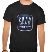 SAAB AUTOMOBILIO Logotipas Juodi Marškinėliai -1100- M