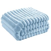 Minkštas pledas, Super patogus kūdikio pledas, Naujagimio dovana, Kojas dengiantis pledas, Reversinis, su dryžiais, 30x40 colių One Size mėlyna