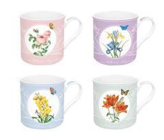 EASY LIFE porcelianinių puodelių rinkinys "Royal Blossom", 4 vnt., 300 ml