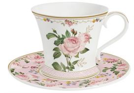 EASY LIFE porcelianinis puodelis su lėkštute "Chant des Roses", 350 ml