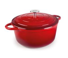LACOR ketaus emaliuotas troškintuvas su dangčiu "Red", Ø 24 cm, 3,5 l