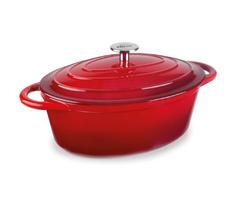 LACOR ketaus emaliuotas troškintuvas su dangčiu "Red", 29 x 21 cm, 3,5 l