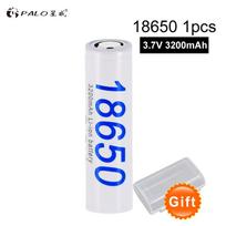 PALO 3200 mAh ličio baterija 18650 3,7 V galios įkraunamos baterijos, skirtos žibintuvėlio baterijai 1PCS