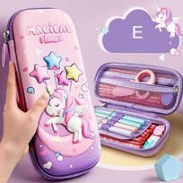 3D EVA Unicorn mielas pieštuko dėklas Animacinių filmų raštinės reikmenų dėžutė mergaitėms spalvota pieštukų dėžutė studentų rašiklio dėklas mokyklinės prekės Dovanos Ipad dėklas S