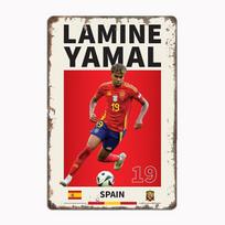 Lamine Yamal Ispanija Futbolo Plakatas Metalinė Plokštelė Plakatas Klubas Namai Baras Urvas Klasikinės Plokštelės Skardinis Ženklas Kambario Sienų Dekoracija 20x30cm