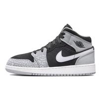 Air Jordan 1 Mid SE GS Dramblio Pirštas Vaikų Sportbačiai Pilki Juodi Balti DM6216-016 36.5 black
