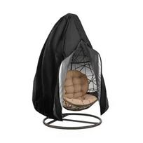 Vandeniui atsparus kiaušinio formos pakabinamo krėslo dulkių uždangalas - Užtrauktuku, Lauko 210D Oksfordo audinys 115*190cm Single 0.5kg [Zipper] juodos ir sidabro spalvos