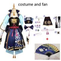 Kamisato Ayaka Cosplay Kostiumas Ayaka Apranga Su Vėduokle Helovino Cosplay Anime Vaidmenų Žaidimui Comic Con S