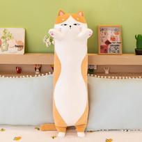 Ilga katės pliušinė pagalvė-žaislas vaikams - Animacinis lėlė ir pagalvė miegui 50cm
