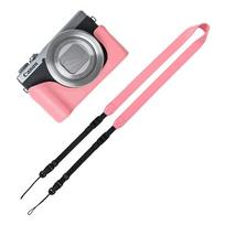 G7X2 G7X3 PU Odinis Pusinis Fotoaparato Dėklas Canon PowerShot G7X Mark II III Su Baterijos Durelėmis ir Dirželiu rožinė