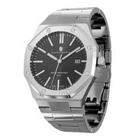 SAPPHERO Octagonal Stainless Steel Waterproof Luminous Wristwatch Luxury Analog Quartz Watch Date Dress Business Watch Casual Luxury Design Gift for sidabras