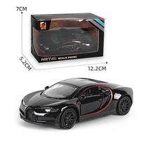 Metalinis žaislinis automobilis Modelis lenktyninis sportinis automobilis juoda