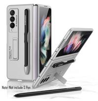 „Samsung Galaxy Z Fold 3 5g“ dėklas su „S Pen“ dėklu, skirtas „Samsung Z Fold 3“ dėklui su rašiklio laikiklio dangteliu Magnetinio laikiklio laikiklis For Galaxy  Z Fold 3 sidabras