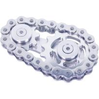 Fidget Spinner, Jungiamųjų dviračių grandinės spinnerio dizainas, 2 krumpliaračiai, neramūs suktukai, pirštų žaidimai, metalinė nerūdijančio plieno patvari mechanika su sklandžiais guoliais 6*6*3.6cm sidabras