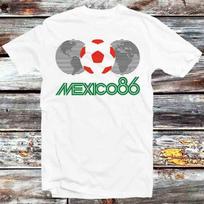 230 g/m² 100% medvilnė Meksika 86 Logotipas 80-ųjų 90-ųjų Pasaulio Futbolo Čempionatas Argentina Marškinėliai Vintage Retro Šauni Dovana Vyriški Moteriški Unisex Animacinis Anime Viršus Marškinėliai B827 XXS balta