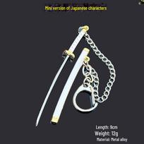 Vienetinis Zoro Sword Mini Qiushui Yama raktų pakabukas: 2D dekoravimo žaislas su pakabuku 9cm Japanese Ichimonji