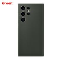 Originalus kvadratinis skysto silikono dėklas Samsung GALAXY S23 Ultra SM-S918B apsauginis minkštas audinio telefono galinis dangtelis žalia