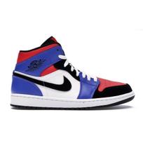 Air Jordan 1 Retro vidutinio aukščio 3 unisex sportbačiai daugiaspalviai balta juoda-hyper-royal 554724-124 45