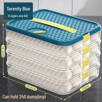 Daugiasluoksnė maistinė koldūnų laikymo dėžutė šaldikliui ir šaldytuvui 1 Layer 1 Lid - Holds ~60 Dumplings