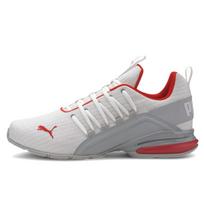 Puma Axelion Block Patogūs Lengvi Kvėpuojantis Audinys Žemi Kasdieniai Miesto Kelionėms Bėgimo Batai Vyriški Sportbačiai Balti Raudoni 193148-02 41
