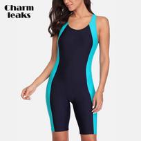 „Charmleaks“ moteriški vienetiniai sportiniai maudymosi kostiumėliai „Boyleg Beach Wear Colorblock“ S